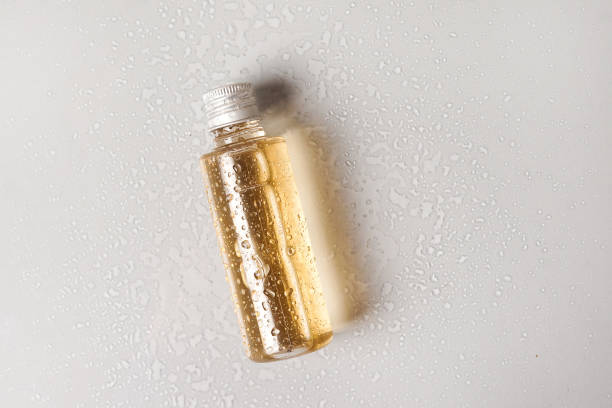 Close-up of generic cosmetic bottle Isolated on a White Background