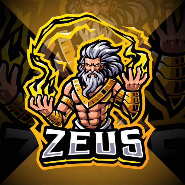 Zeus mascot Illustration of Zeus mascot beard baseball stock illustrations