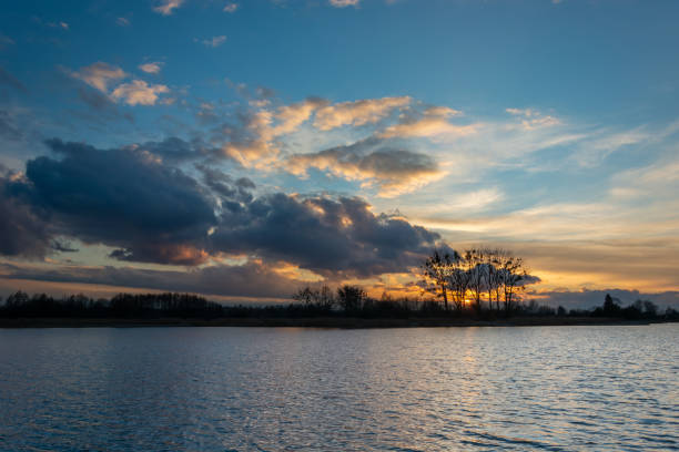 istock Beautiful clouds above the lagoon after sunset 1310432697