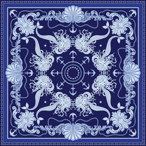 Crip Blue Pattern Crip Blue Bandana Print