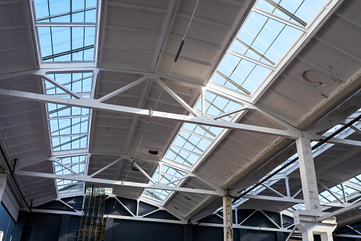 roof in production with glazing to penetrate sunlight