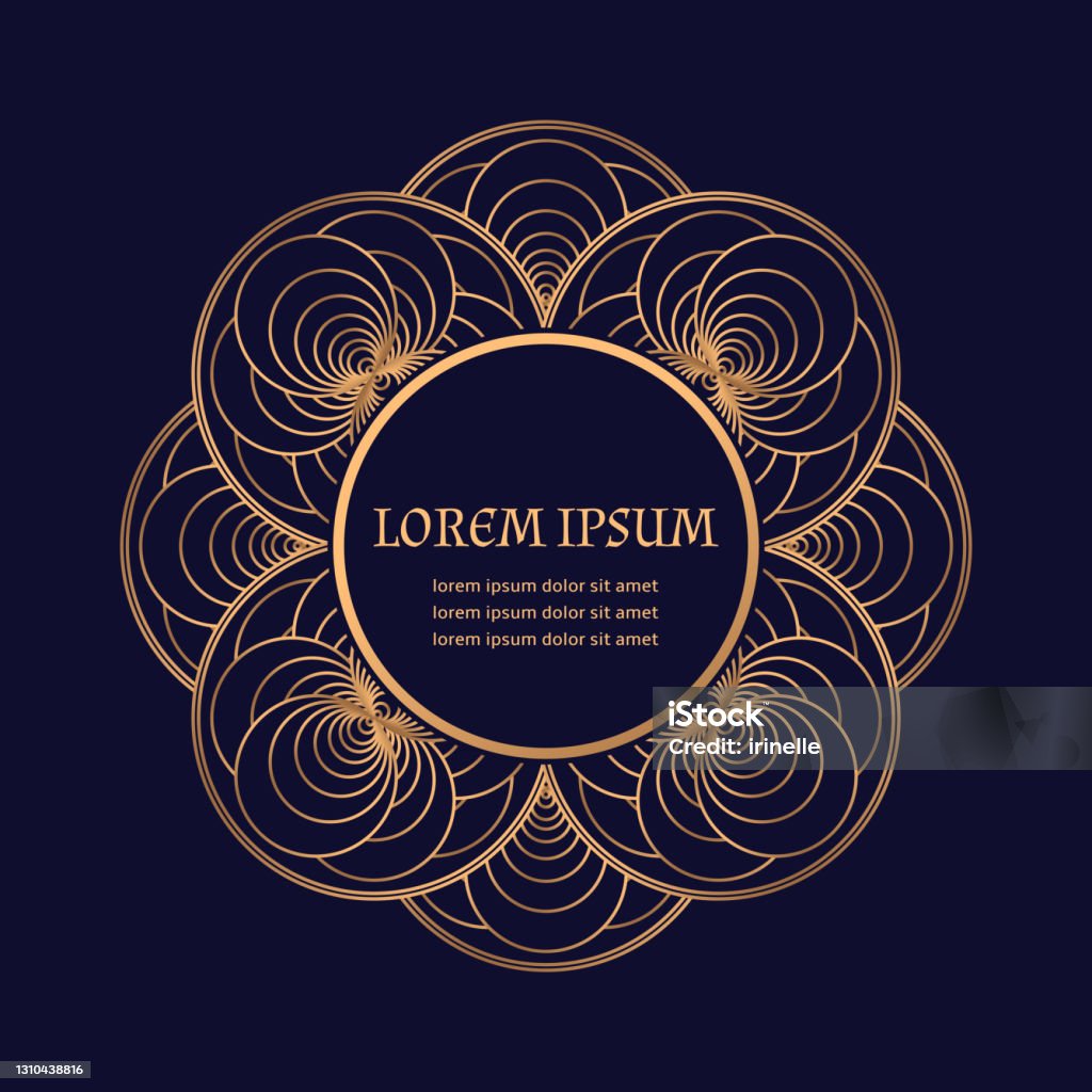 Royal Geometric Patterns Luxury Geometric Royal Pattern Vector Frame Round Minimal Label ...