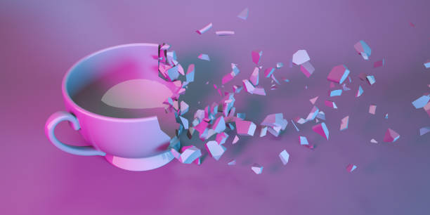 istock cup for tea in neon light collapsing into small parts 1310448985