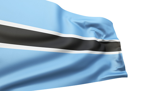 3d render Botswana flag (clipping path and isolated on white)