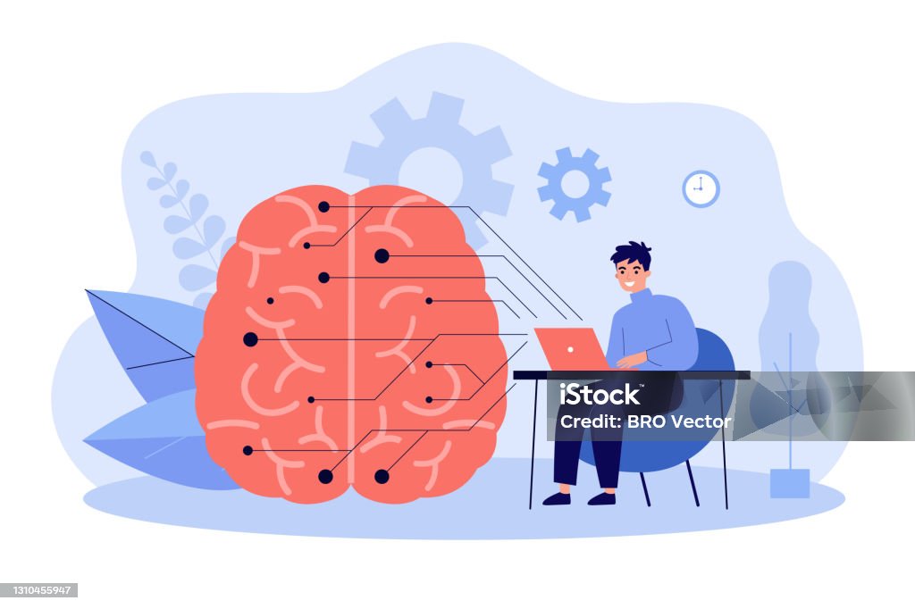 Computer Learning Uiimage Programmer With Computer Learning Ai Stock Illustration - Download ...