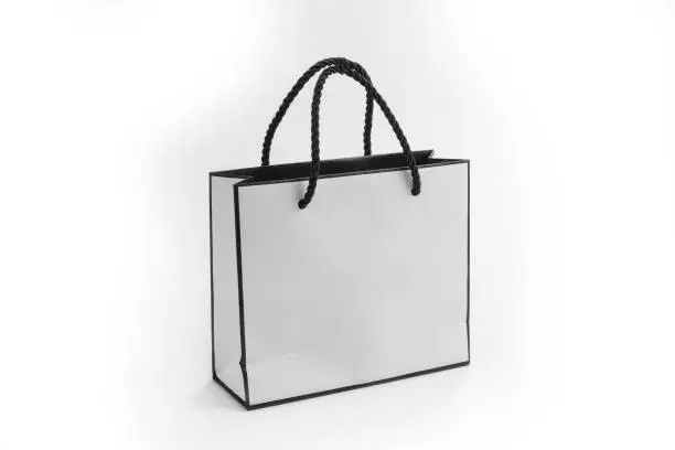 White shopping bag on a white background