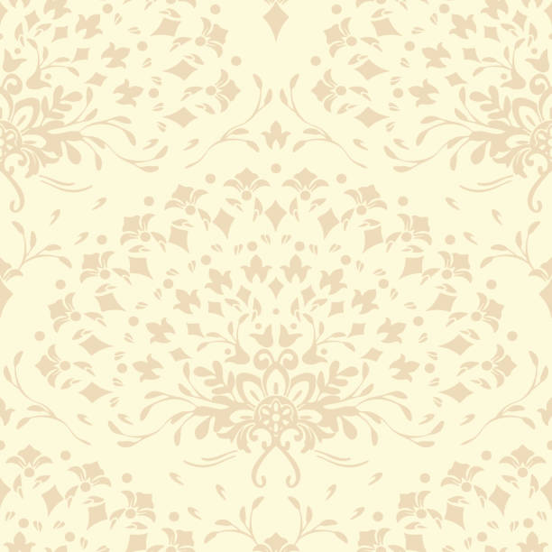 bezszwowy wzór wektorowy z kwiatowym wentylatorem na różowym tle. romantyczny delikatny kwiat vintage tapety projekt. dekoracyjne rokoko moda tekstylna. - flower backgrounds pattern old stock illustrations