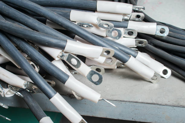 istock high-voltage wires to the terminals 1310457075