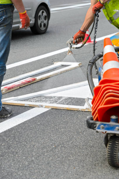 istock Painting works on roads 1310457262