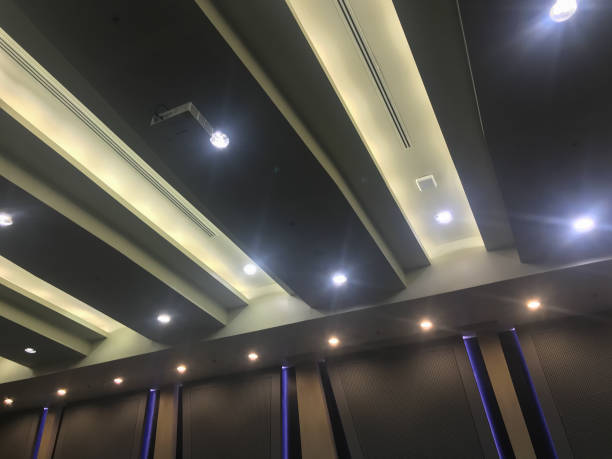 istock light and speaker in seminar room 1310458224