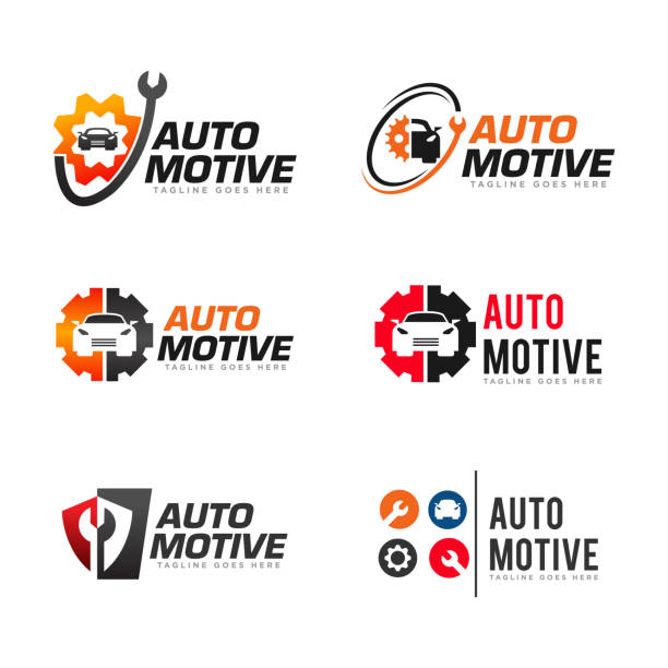 car service design vector - car auto repair shop engine mechanic stock-grafiken, -clipart, -cartoons und -symbole