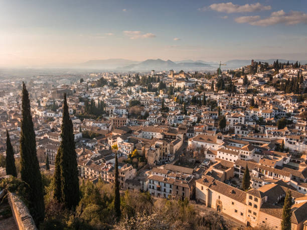 Granada seen from the Alhambra. Granada seen from the Alhambra. Albaicín district. granada stock pictures, royalty-free photos & images