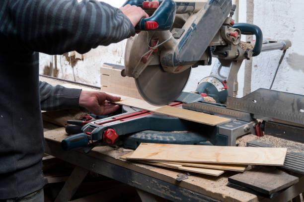 istock sawing wood pieces circular saw 1310467323