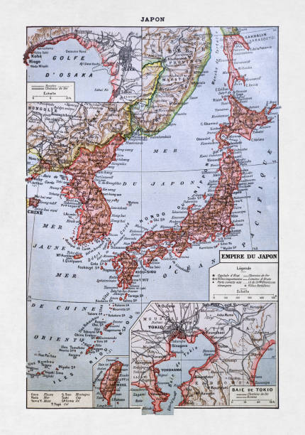 istock 19th century map of the Empire of Japan 1310468852