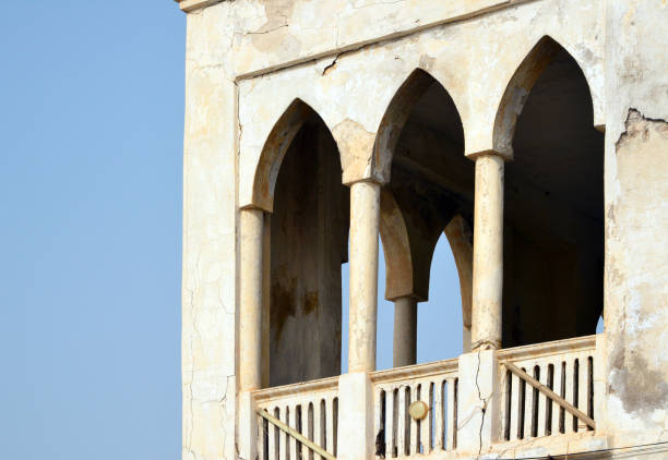 istock Casa Bahandum, 1910s colonial architecture - loggia and sky, Massawa, Eritrea 1310469614