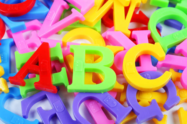 istock Plastic colorful letters, English alphabet on a white background, isolate 1310469943