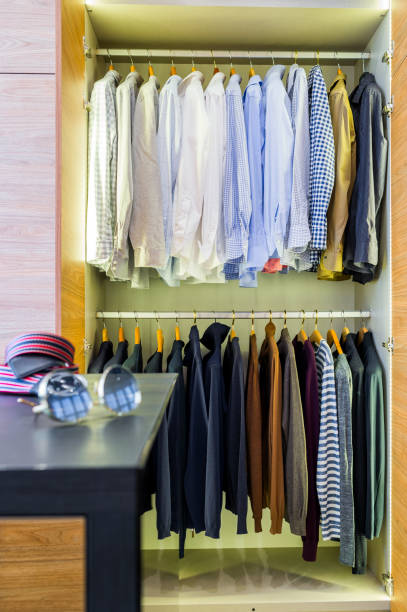 istock Wardrobe room with an open in the closet 1310471184