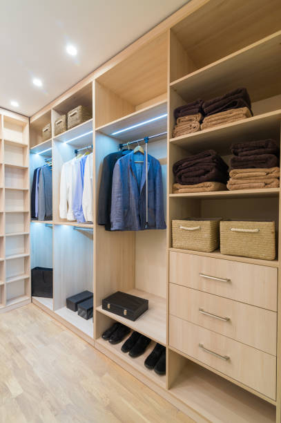 istock wardrobe in the dressing room 1310471185
