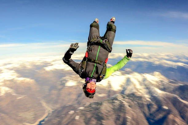 istock Freefall jumper soars above Swiss mountain landscape 1310472349