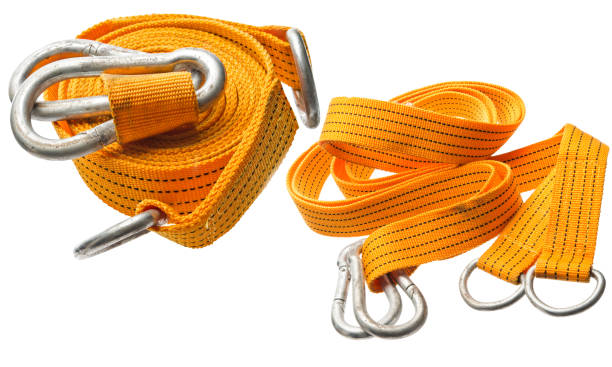 Tow rope for car isolated on white background