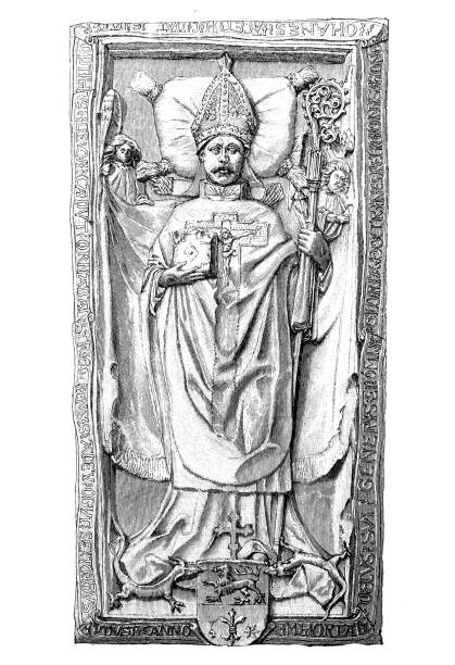 ilustrações, clipart, desenhos animados e ícones de joão vitez , arcebispo do túmulo de esztergom na catedral do grande arco - gloria maria