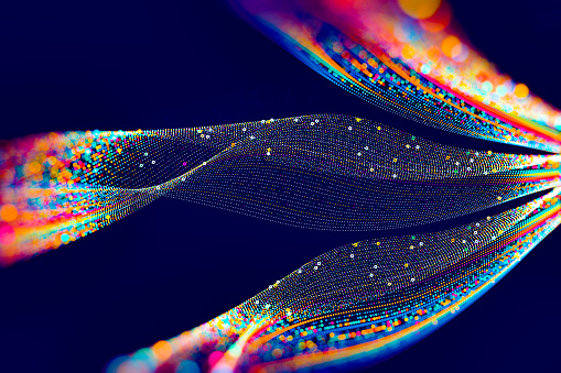 Fondo tecnológico abstracto en colores vibrantes con desenfoque. photo
