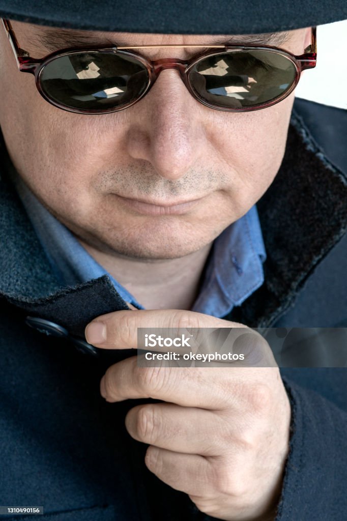 Portrait Of Stylish Blind Man Stock Photo - Download Image Now - 40-49