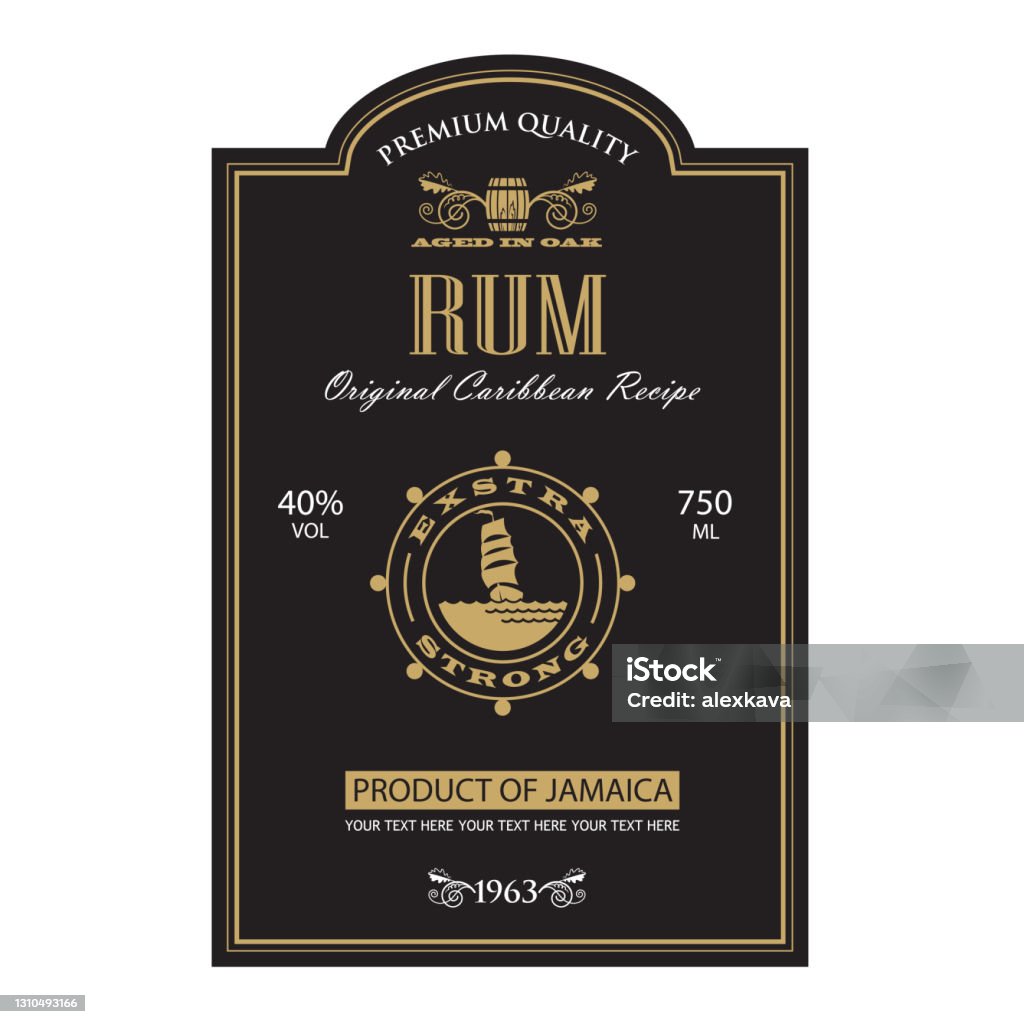 Generic Rum Label Template Rum Label Stock Illustration - Download Image Now - Label ...