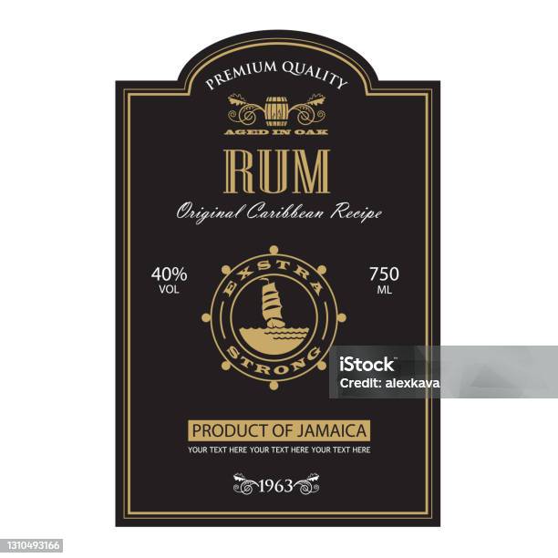 Rum Display Card Examples Template Rum Label Stock Illustration - Download Image Now - Label ...