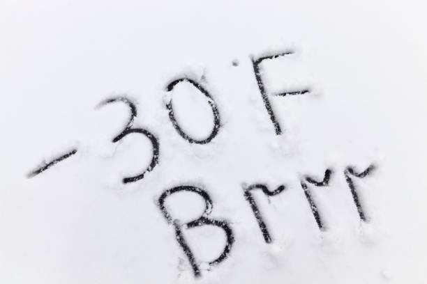istock drawn on the snow, temperature symbols denoting negative very cold weather 1310494712