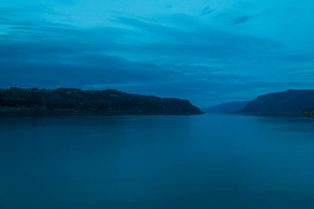 istock Blue Hour Sunset Columbia River Gorge as Seen From Corbett View Point Tunnel Point 1310499870