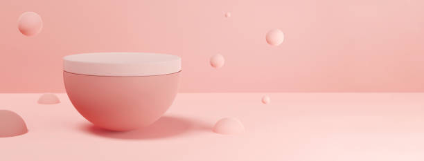 istock Abstract background pastel cosmetic podiums. Minimal Geometrical shapes 3d rendering. modern minimalist mockup of  podium displays, showcase 1310522209