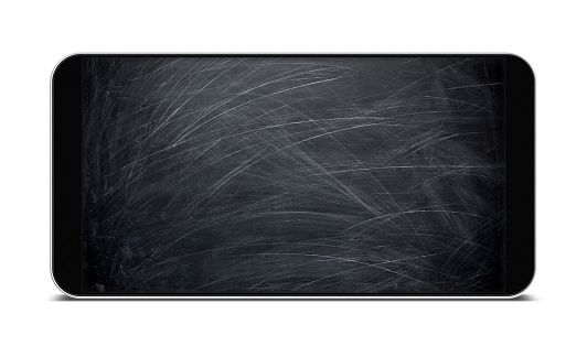 (Clipping path) Blackboard background in the smart phone isolated