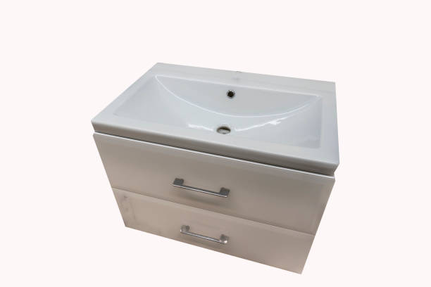 istock Ceramic shell for bathroom and wardrobe under the sink, furniture 1310537935