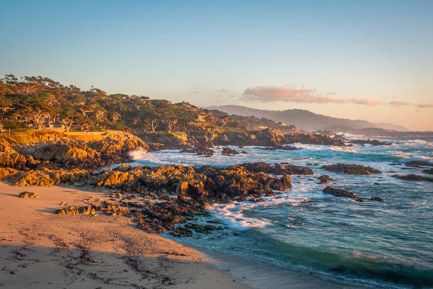 Assilomar Beach at sunset (Pacific Grove, California).