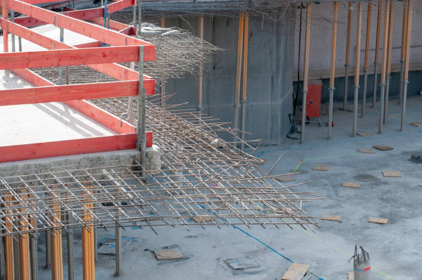 istock remaining rebar mesh after removal of a ceiling 1310543682