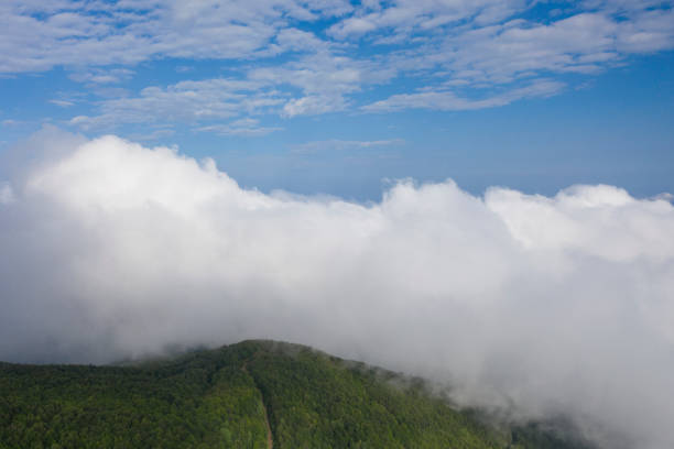 sea of clouds above the stratosphere - cloud cloudscape stratosphere above imagens e fotografias de stock