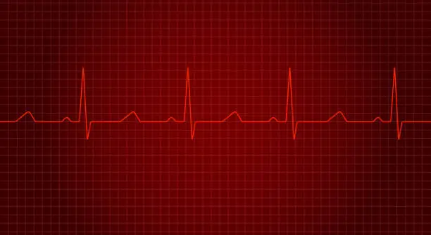 Vector illustration of Red heart rate graph. Heart beat. Ekg wave. Heartbeat line. Vector illustration