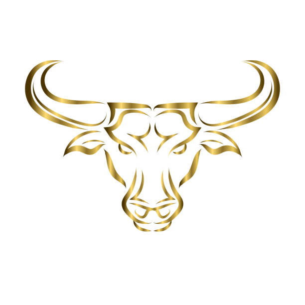 istock Line Vector Illustration front view of Bull. It is signs of the taurus zodiac. 1310549188