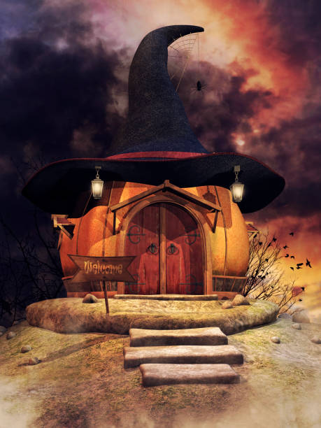 istock Fantasy pumpkin house with a witch`s hat 1310556289