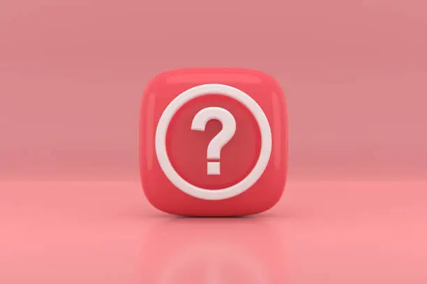Question mark sign icon design. 3D rendering.