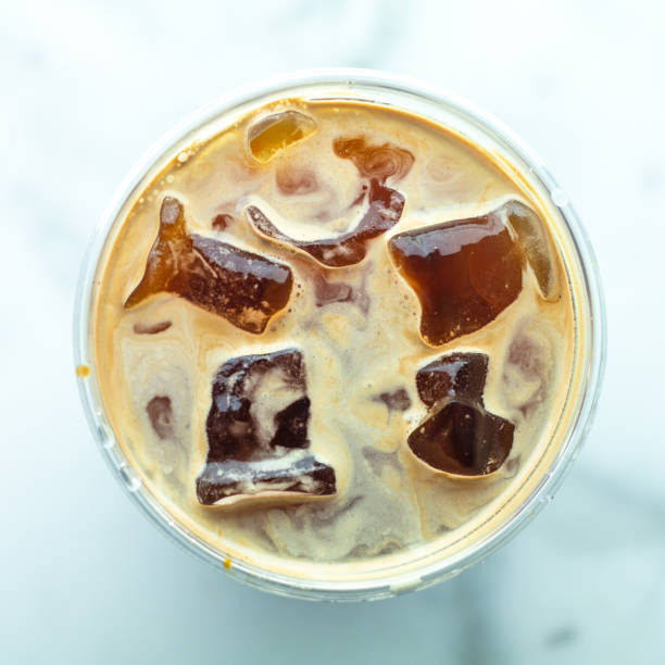 istock Milky Iced Latte From Directly Above 1310561861