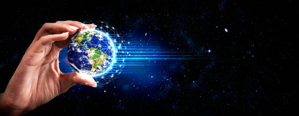 istock Global network connection covering earth with link of innovative perception 1310574326