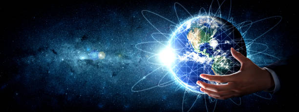 istock Global network connection covering earth with link of innovative perception 1310574424