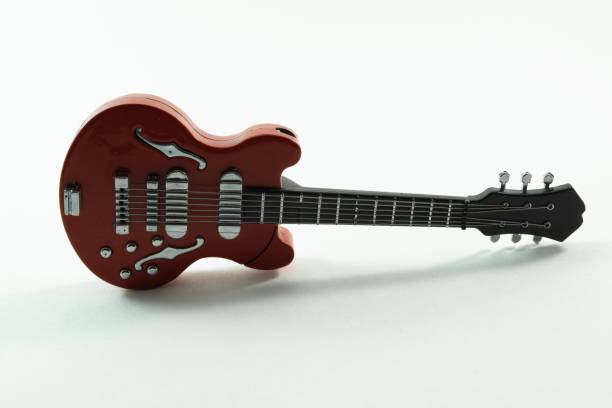 istock Toy guitar product photography, front view