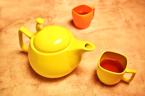 cups and teapot