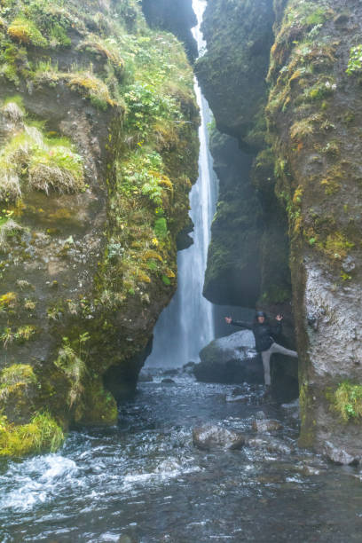 istock Natural gate to see a waterfall next to seljalandsfoss. Iceland