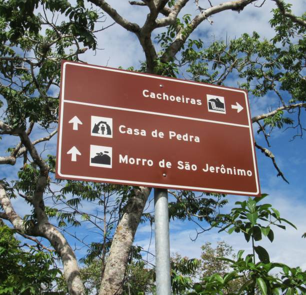 istock Sign indicating the attractions inside Chapada dos Guimaraes National Park 1310583020