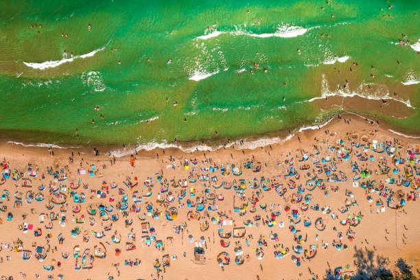 istock Crowded beach during pandemic. The epidemic wave is coming. 1310587929
