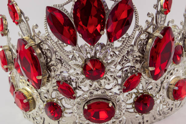istock Crown on a white background, handmade, custom, individually, princess jewelry. Foreground. For girls. beautifully. Close-up